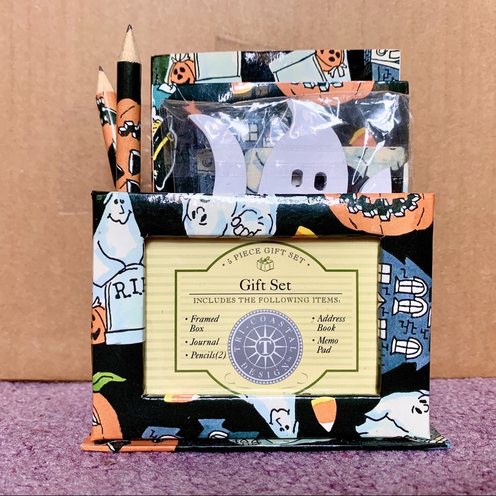 Halloween Stationery Set Gift Spooky Witchy Journal Pencil Fall Autumn Y2K Black